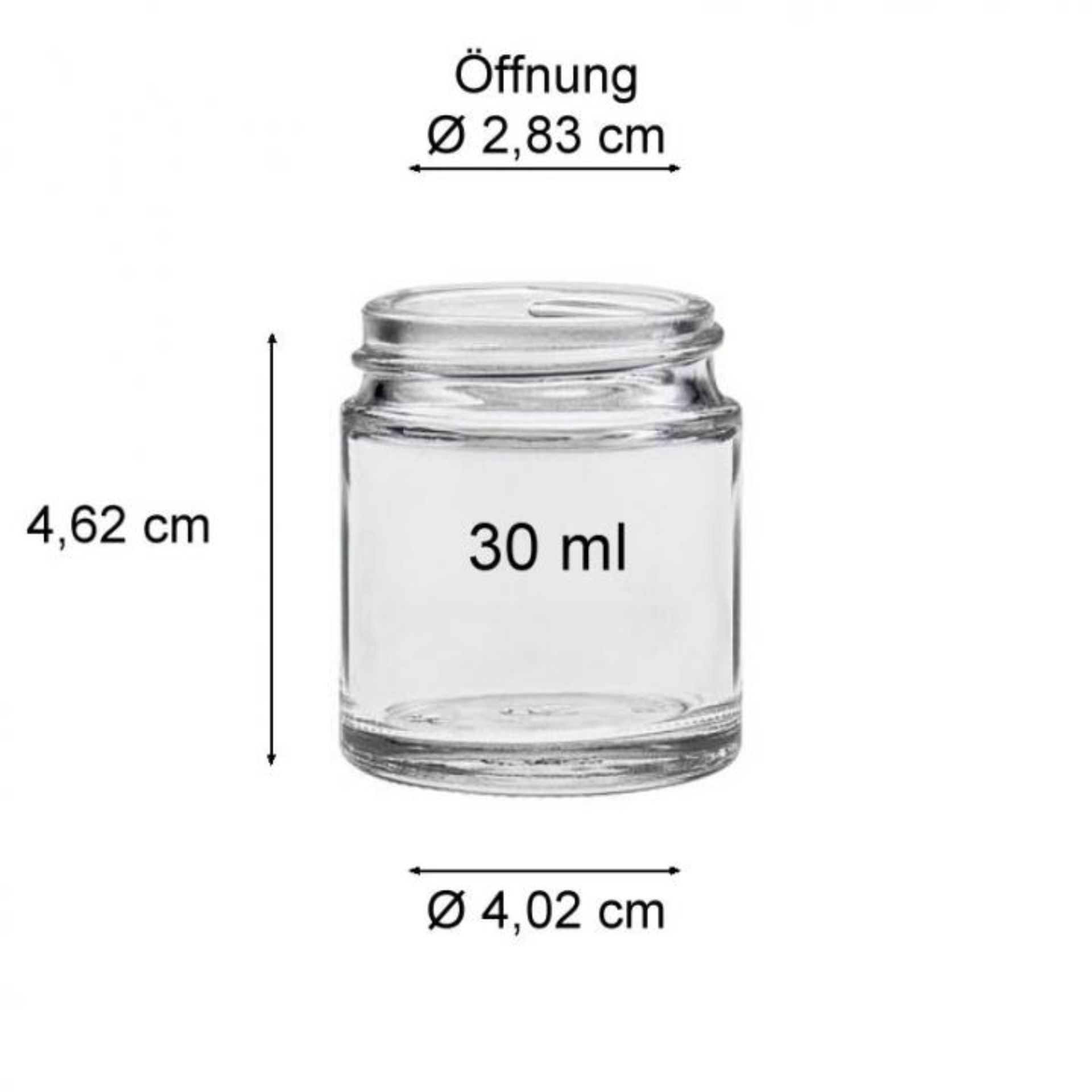 Glastiegel 30 ml Cremetiegel mit Deckel – Transparenter Behälter aus Glas für Kosmetikcremes, luftdichter Verschluss, elegantes Design für Aufbewahrung und Pflegeprodukte.