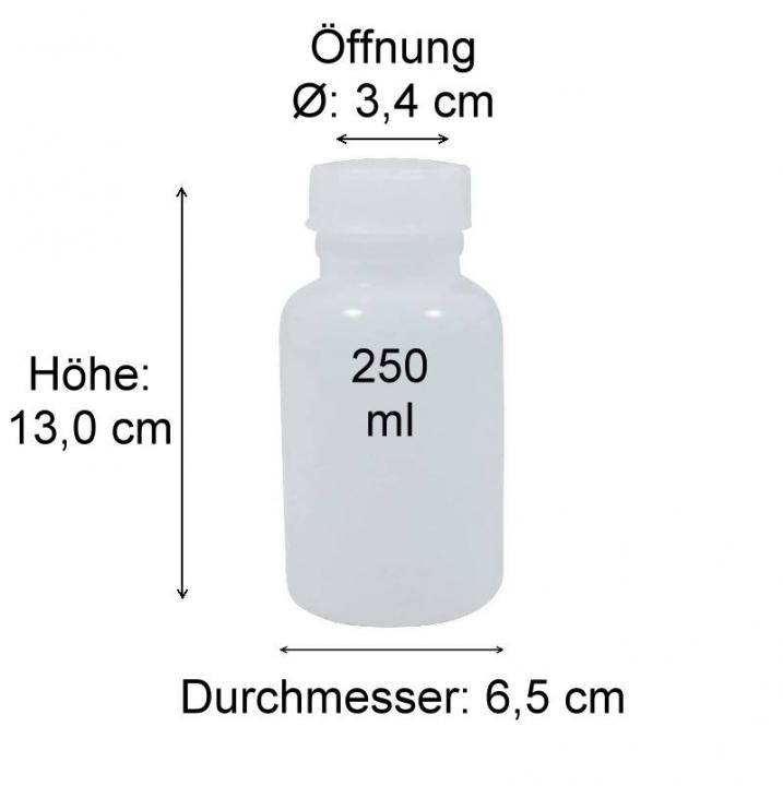 Laborflasche PE  250 ml Weithalsflasche Kunststoff