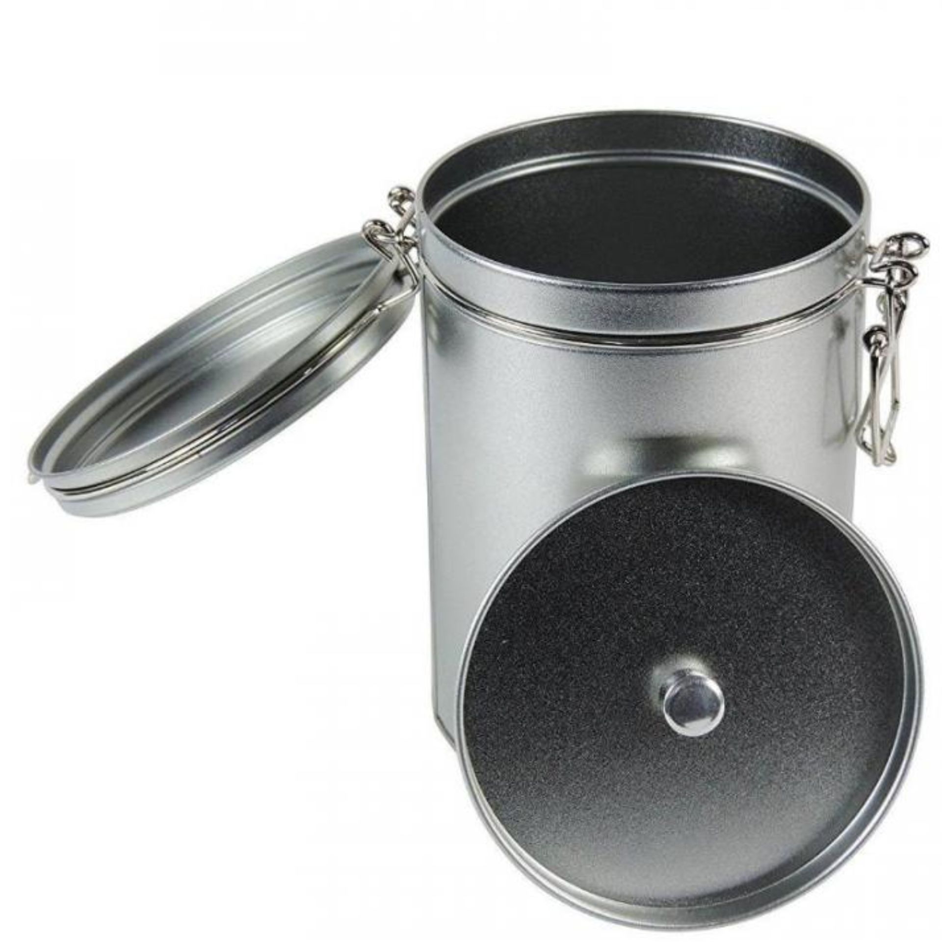 Kaffeedose aus Metall mit vintage Design und aromadichtem Verschluss, ideal zur Aufbewahrung von Kaffeebohnen für langanhaltende Frische.