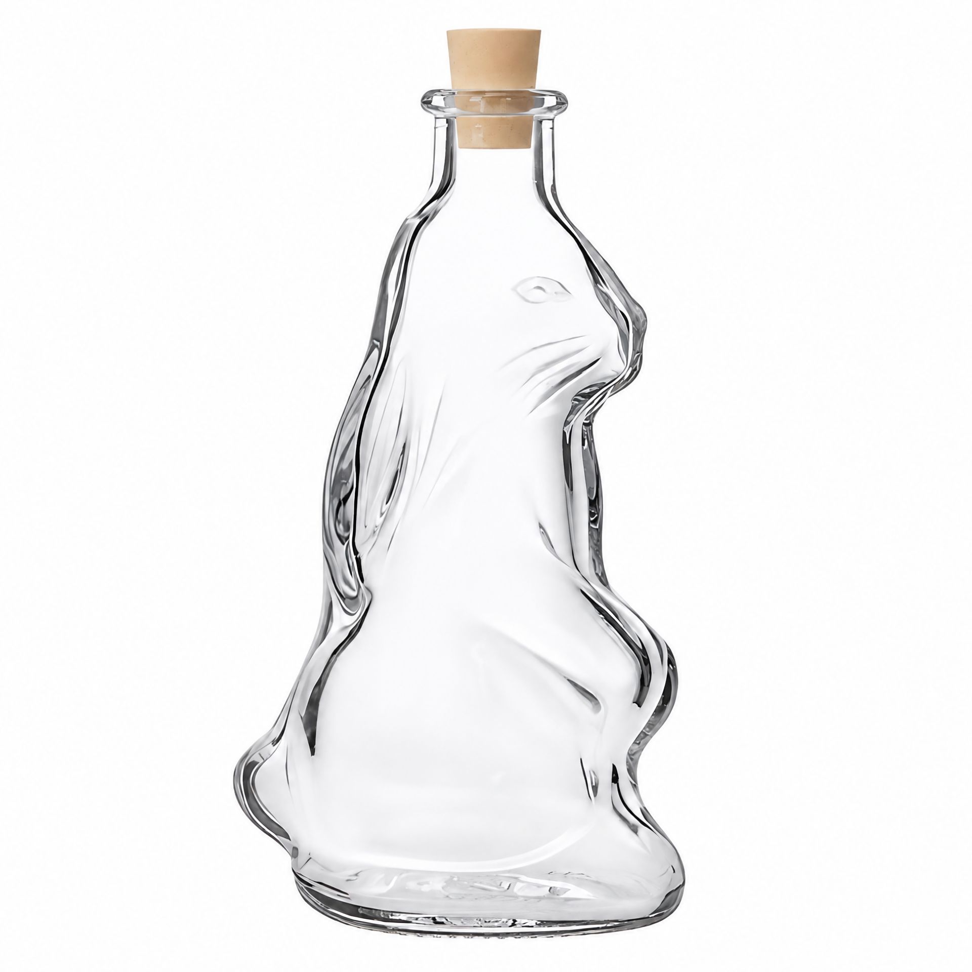 Glasflasche 200 ml Hase mit Korken