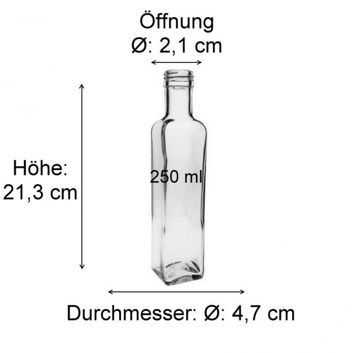 Glasflasche 250 ml viereckig