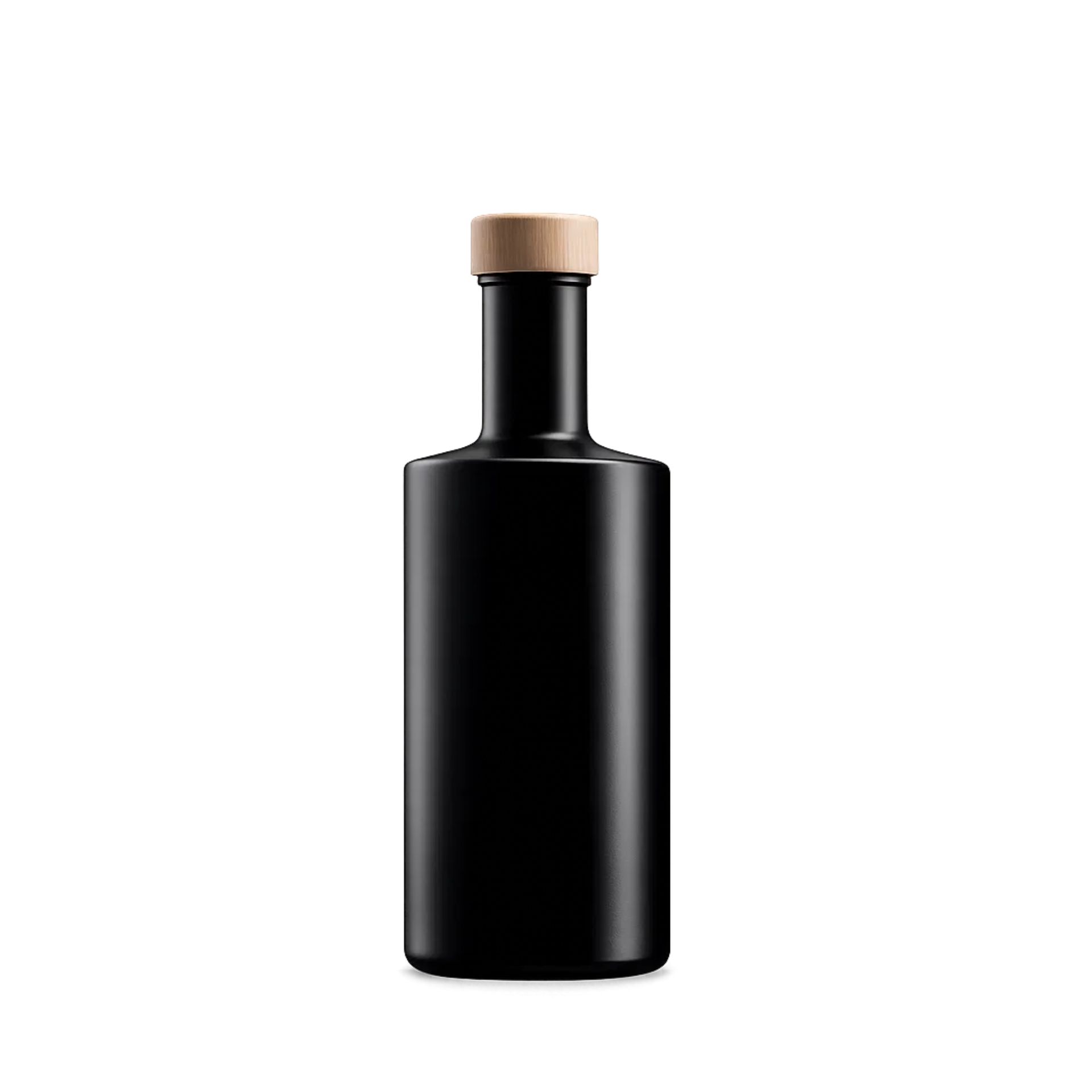 Glasflasche  350 ml mikken ART schwarz Holzdeckel