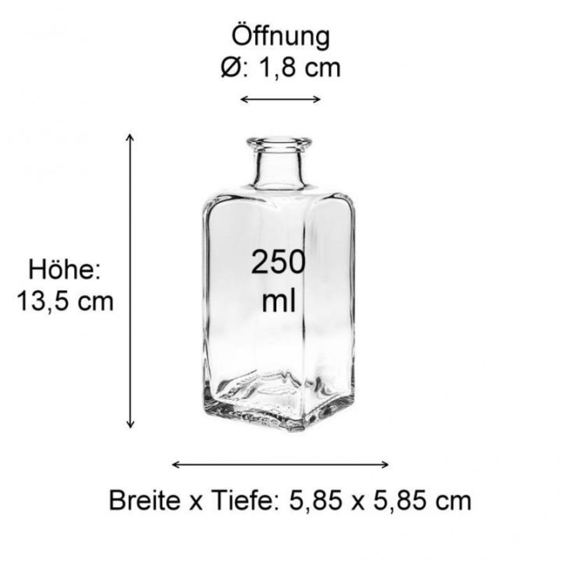 Braunglasflasche mit Schraubverschluss – 100 ml Leerflasche für Kosmetik oder Labor Produktbild von Vi 131 B26K, zeigt Maße des Designs mit detaillierten Abmessungen, geeignet für Glasflaschen und Dosenverpackungen.
