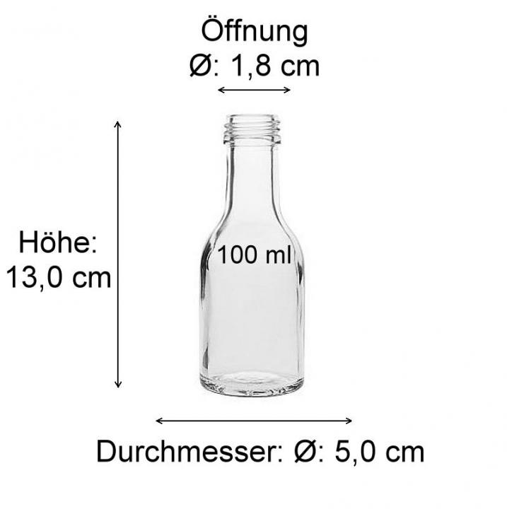 Glasflasche  100 ml Geschenkflasche mit Schraubverschluss