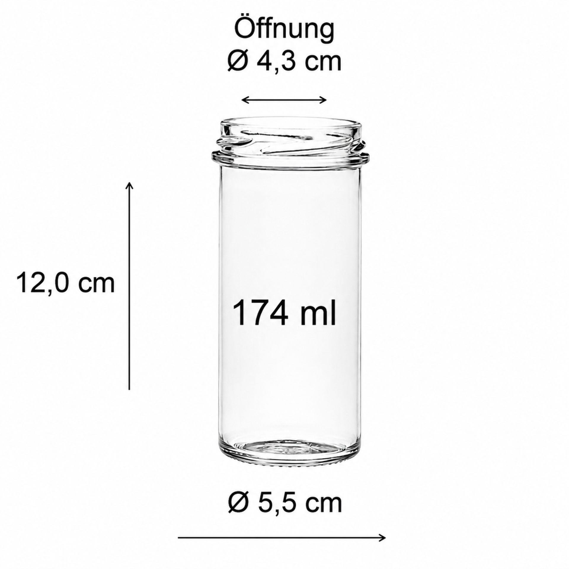 Einmachglas 174 ml Sturzglas mit Gold- oder Silberdeckel ideal zum Einkochen und Einmachen von Marmeladen und Gelees