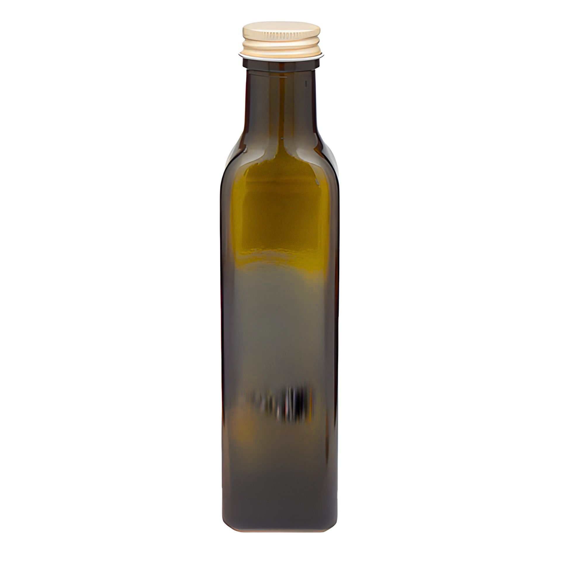 Glasflasche 250 ml viereckig braun