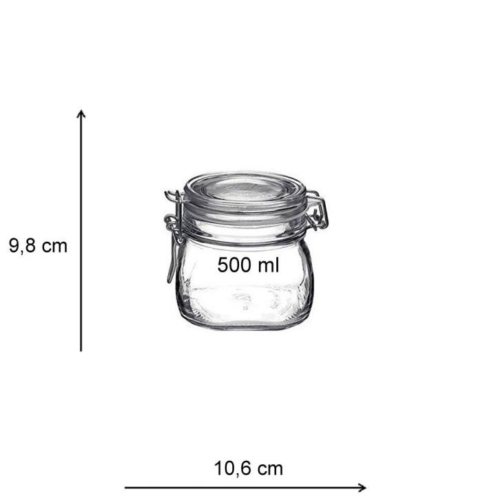 Glasdose 0,5 Liter mit Bügelverschluss Bormioli Fido