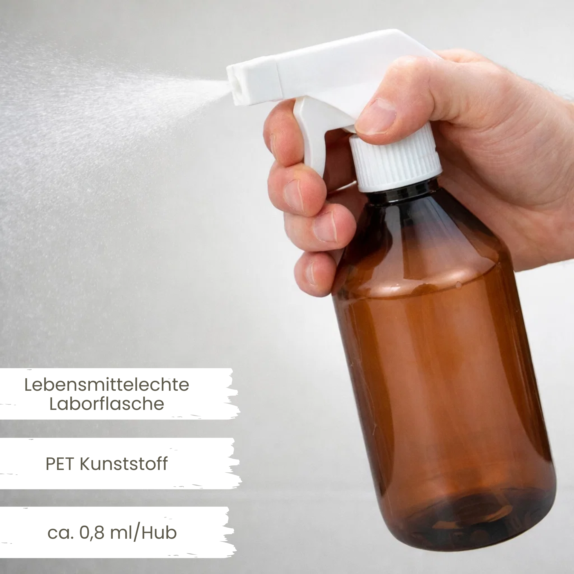 Sprühflasche  250 ml PET braun Kunststoff