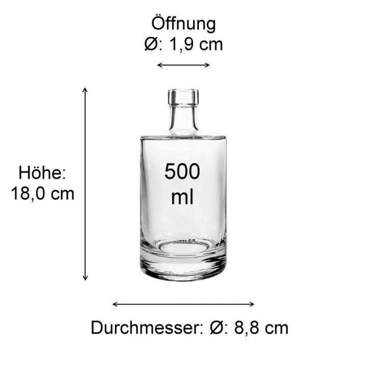 Glasflasche  500 ml rund mit Korken