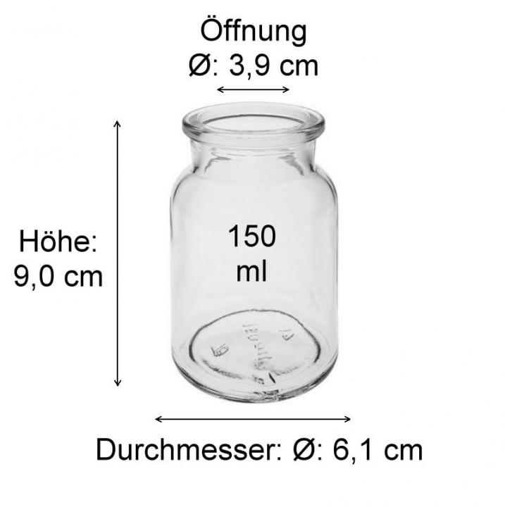 Stopfenglas  150 ml rund mit Glasstopfen