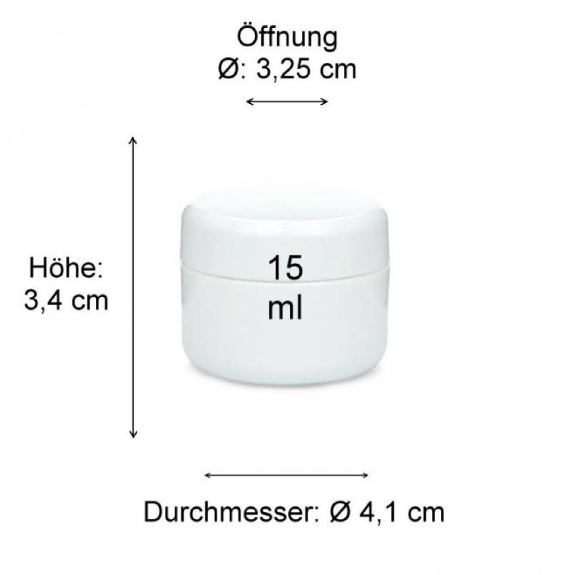 Produktfoto eines transparenten Glasbehälters mit flachem Boden, geeignet für die Lagerung von Flüssigkeiten oder Lebensmitteln. Das Bild zeigt die Abmessungen des Glasbehälters, um potenziellen Käufern ein besseres Verständnis für die Größe zu geben. Ide
