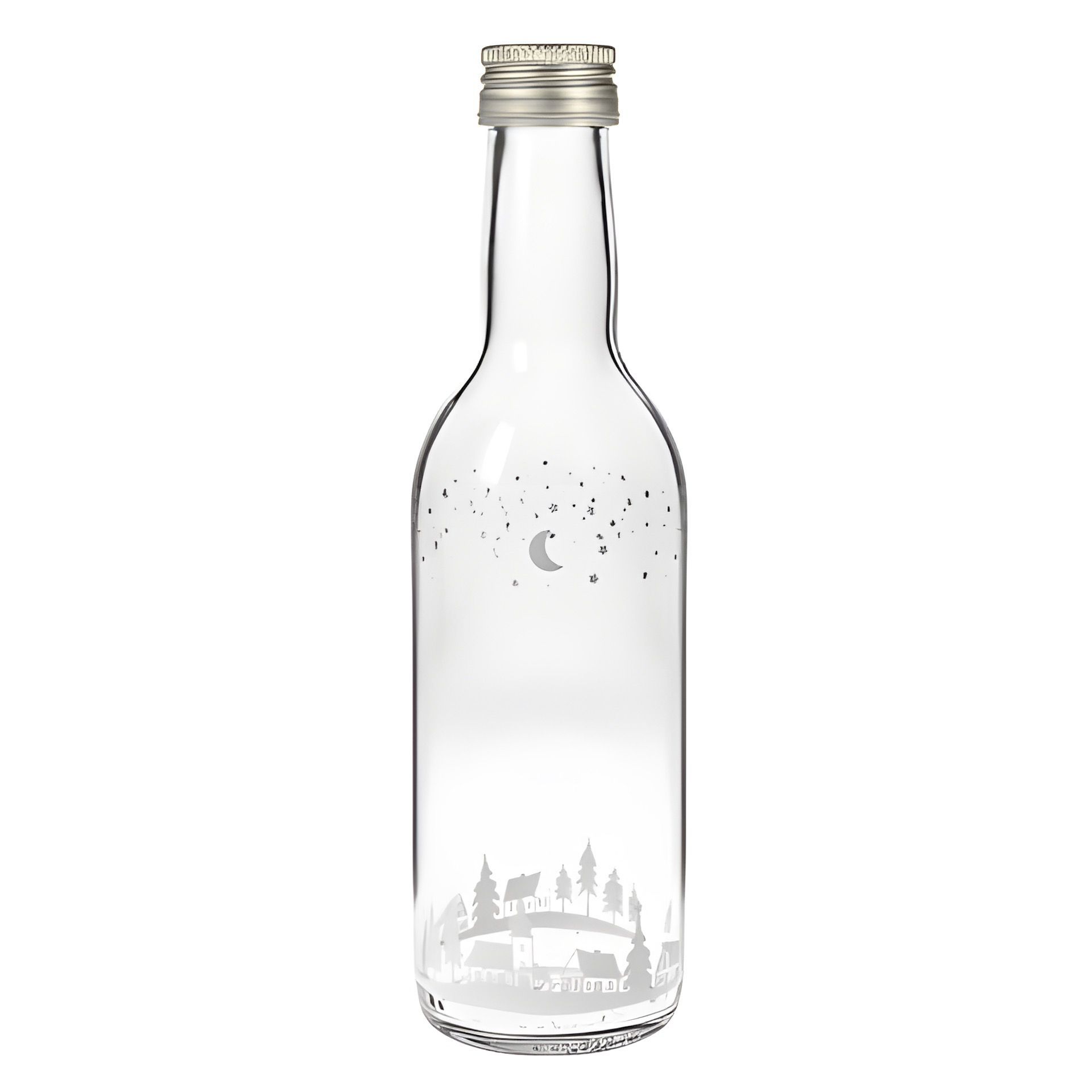 Glasflasche  250 ml Winterlandschaft