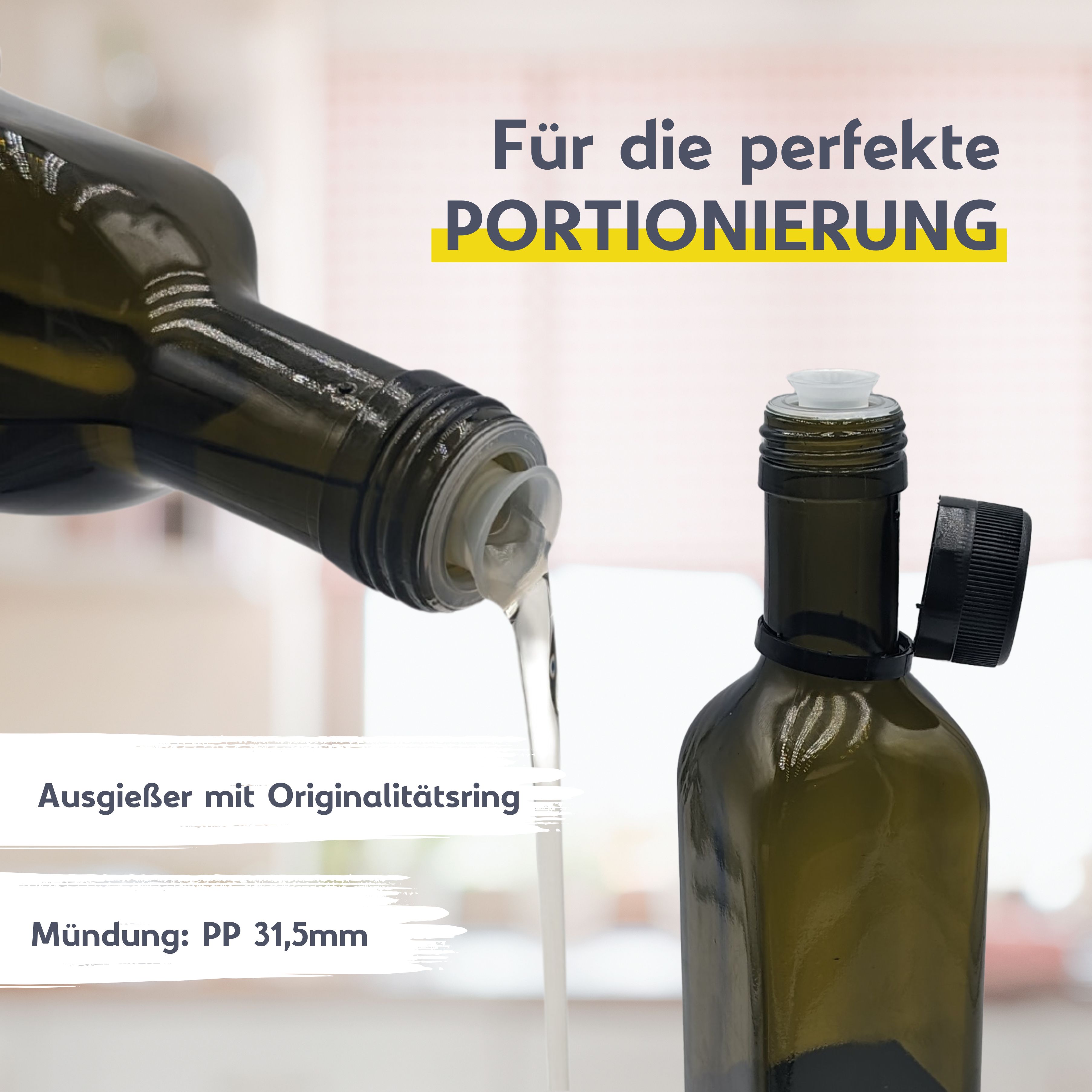 Schraubverschluss PP 31,5 mit Ausgießer und Originalitätsring