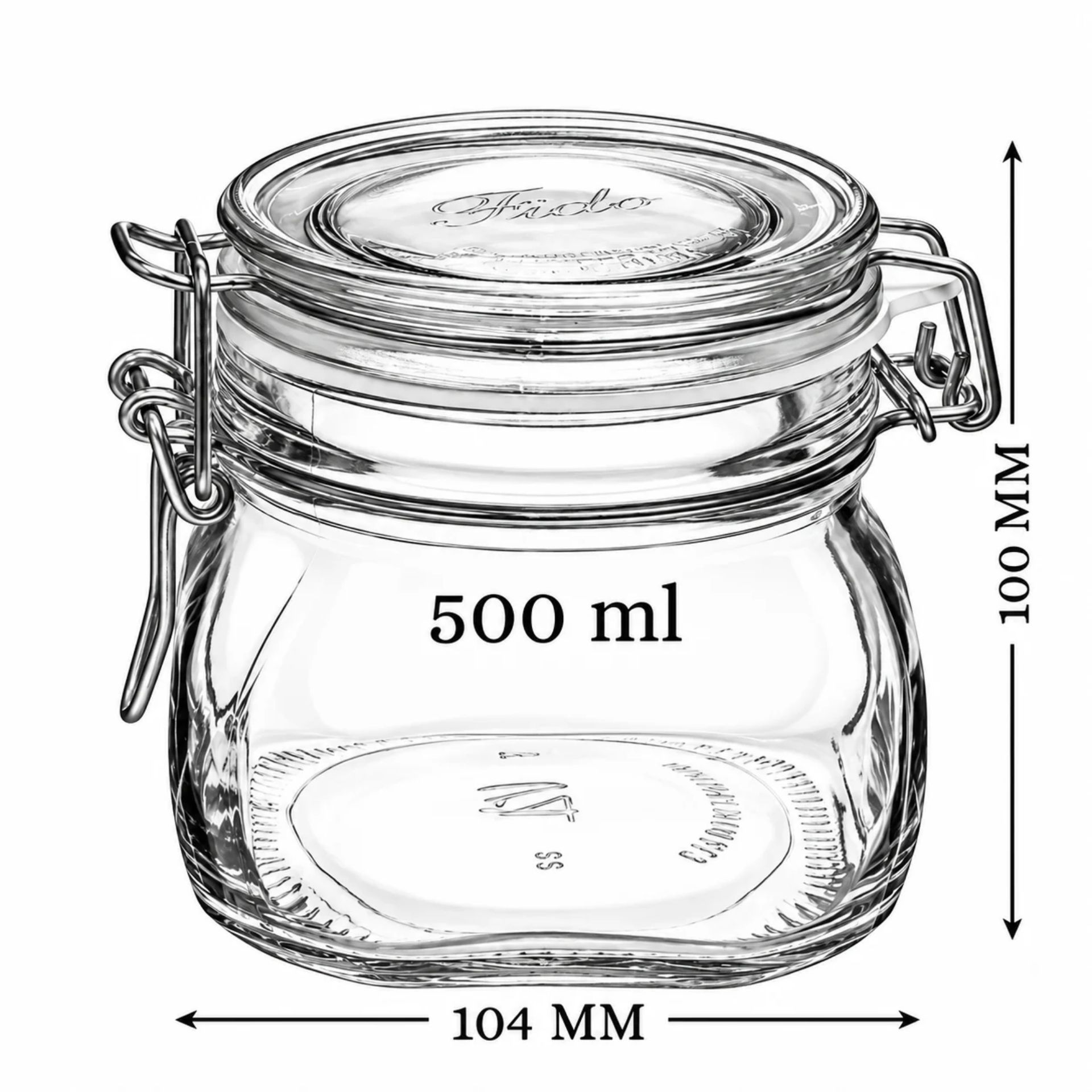 Bormioli Bügelverschlussglas  500 ml eckig