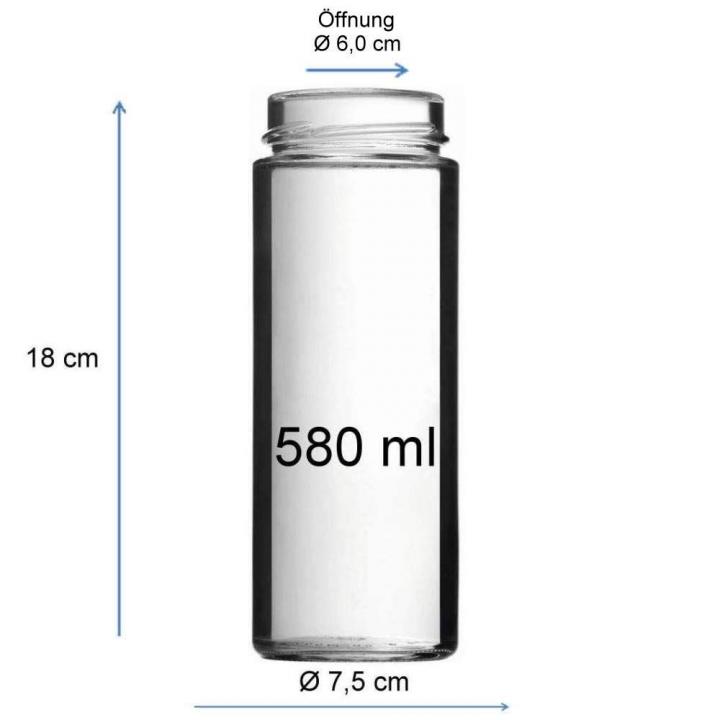 580 ml Glasflasche mit Schraubverschluss TO 70 Deep 