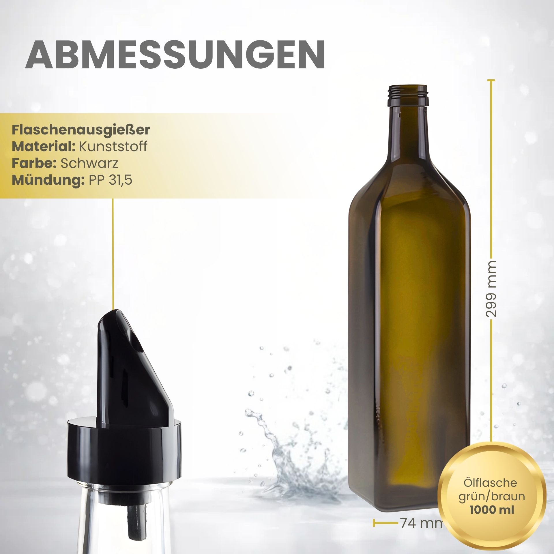 Ölflasche 1000 ml antik mit Ausgießer