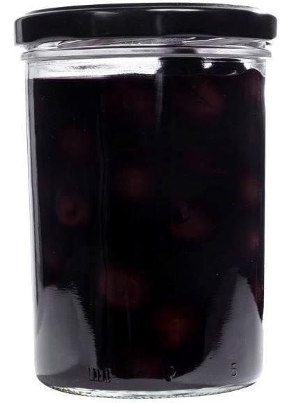 Bild eines leeren Sturzglases mit einem Fassungsvermögen von 435 ml, geeignet zum Einkochen oder Einmachen von Lebensmitteln, präsentiert auf einem weißen Hintergrund.