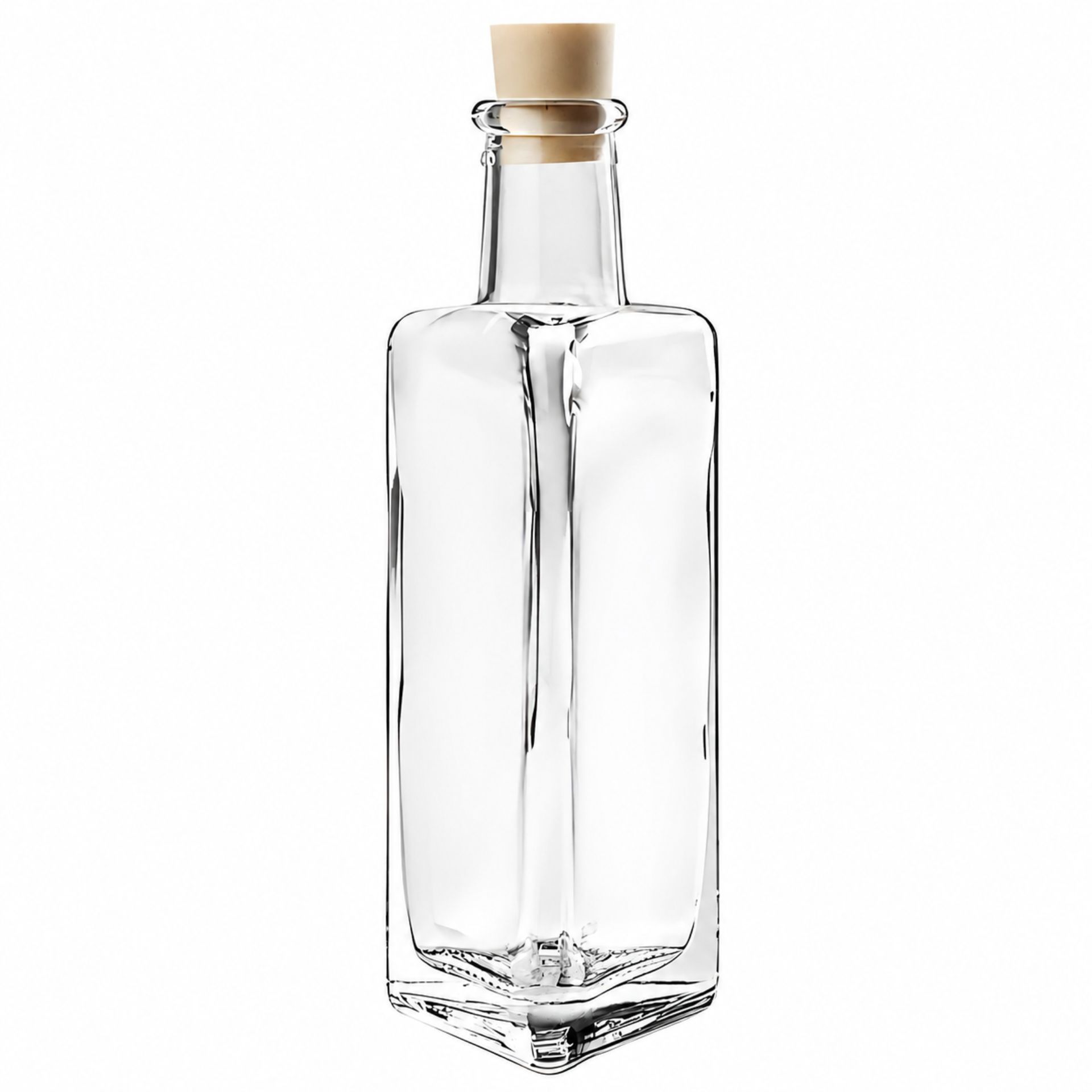 Glasflasche  100 ml dreieckig mit Korken