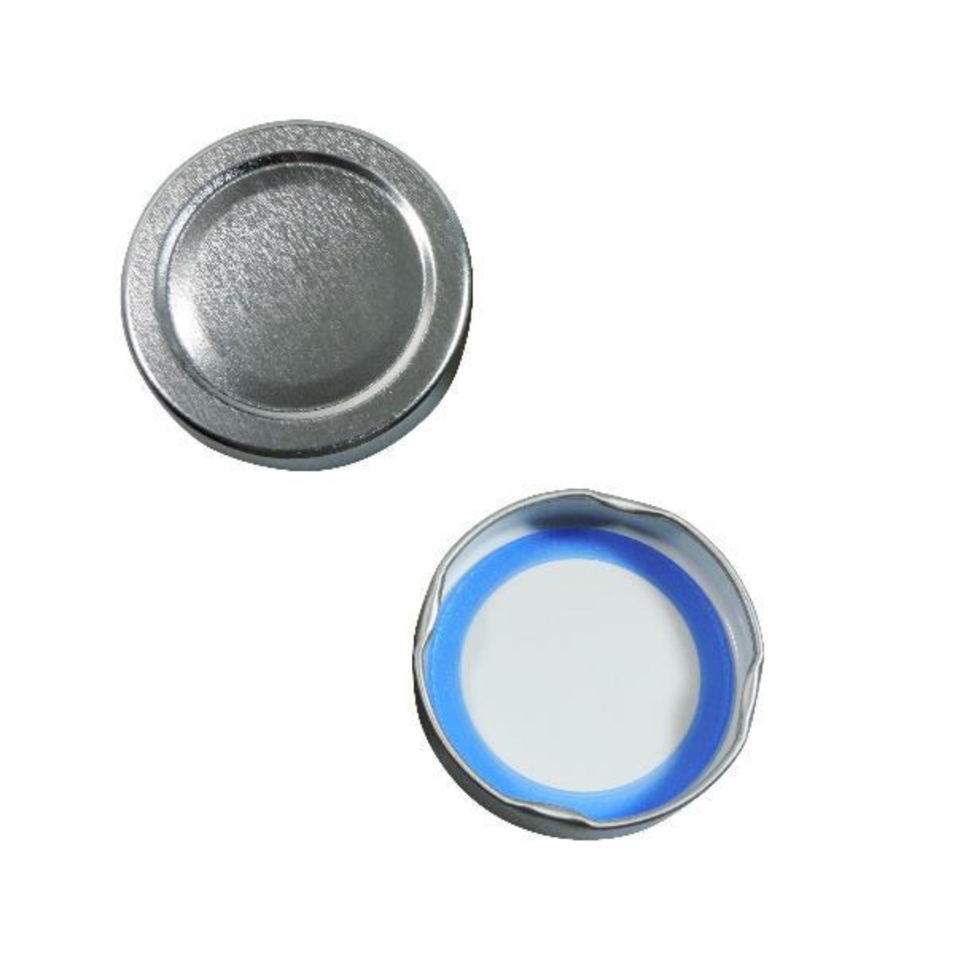 Schraubverschluss Deckel TO 48 Blueseal PVC-frei Silber, ideal zur Abdichtung von Flaschen und Gläsern, hochwertiges Design, umweltfreundlich, langlebig.