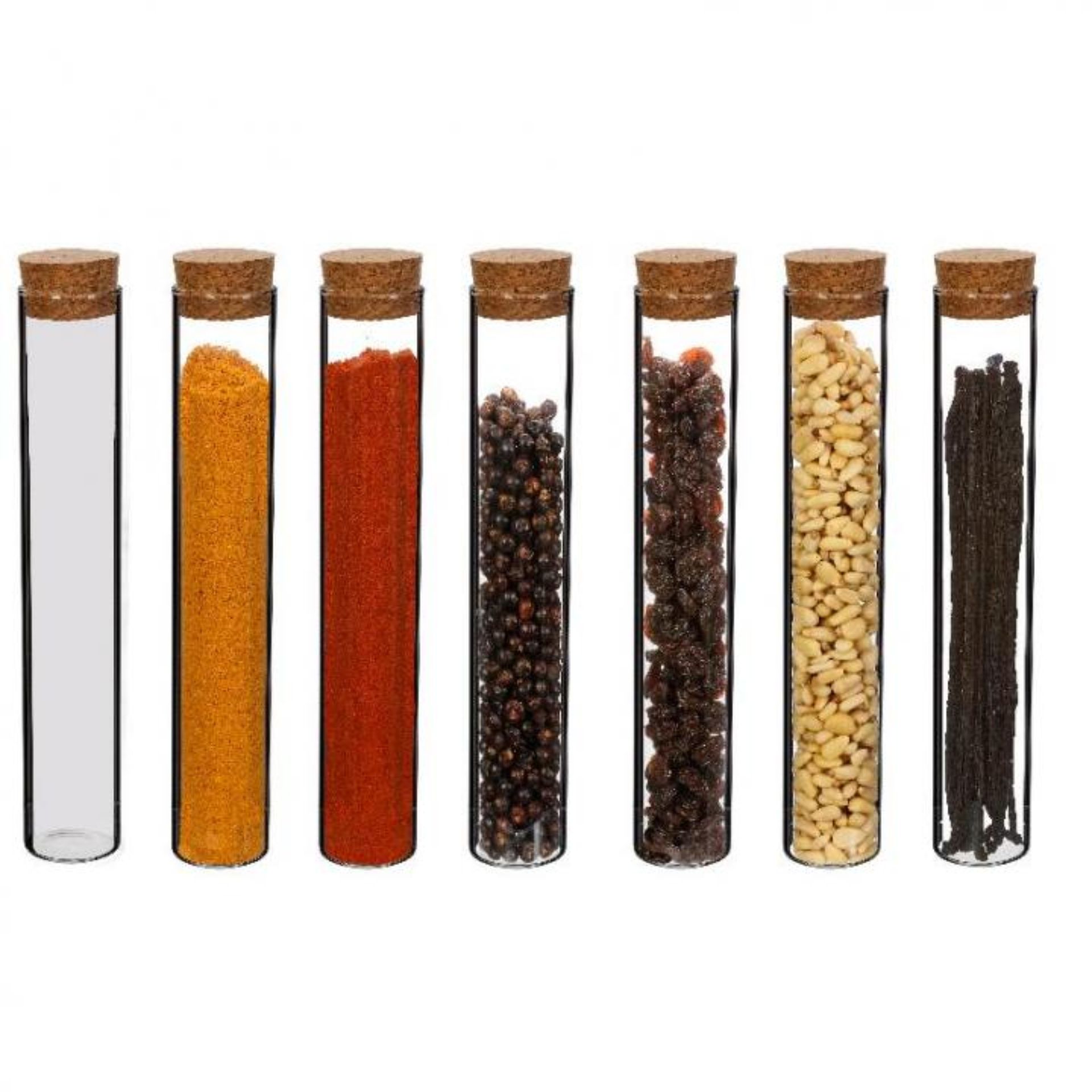 Korkenglas 155 ml Reagenzglas mit Korken - Hochwertiges Glasgefäß für DIY-Projekte, Dekoration oder Geschenke, ideal für Aufbewahrung von Gewürzen, Kräutern oder kleinen Gegenständen.