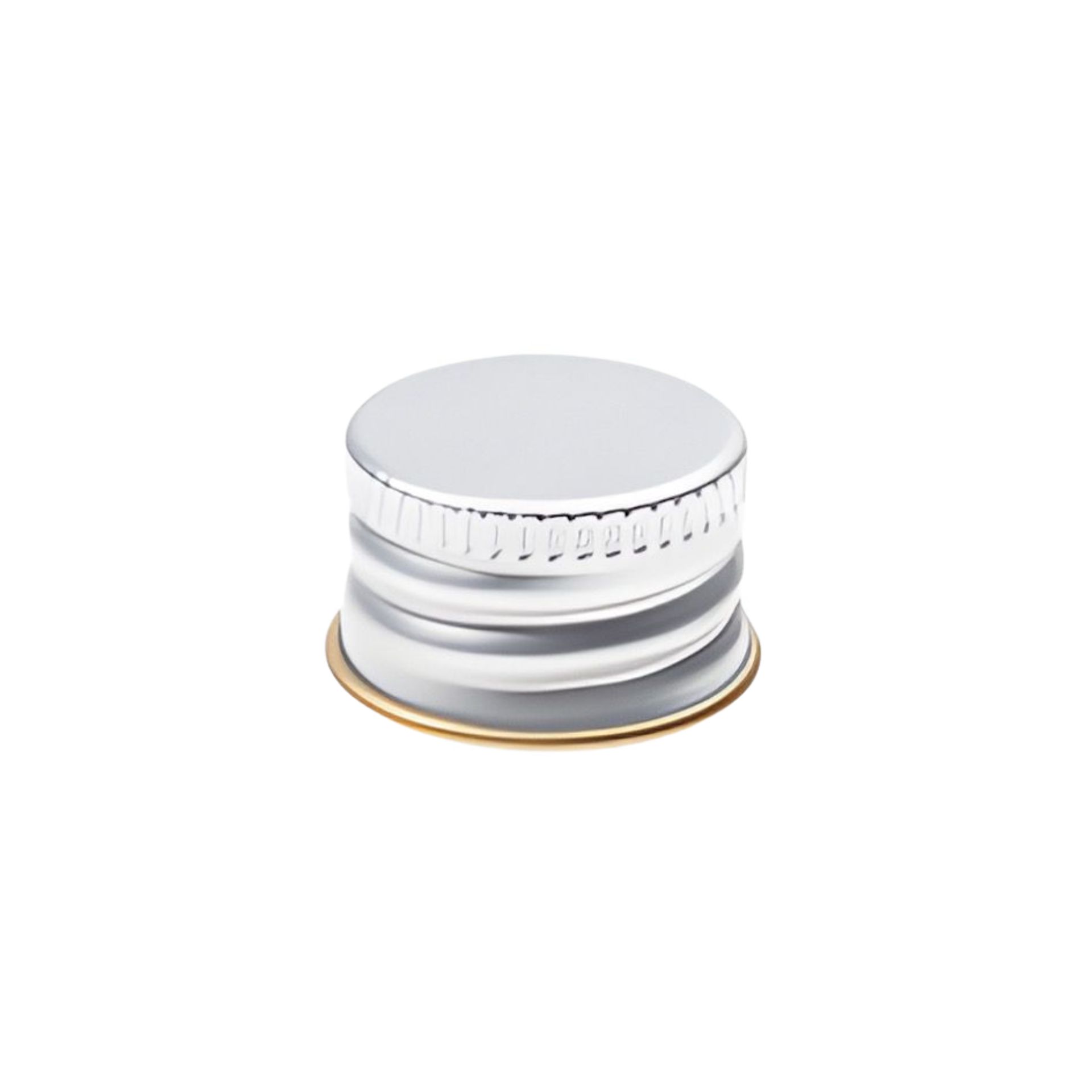 Schraubverschluss Deckel PP 18 mit Rollrand Silber Aluminium