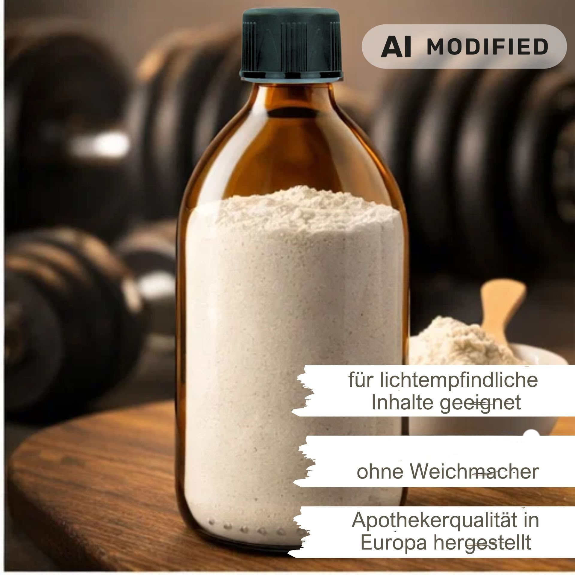 Glasflasche 1000 ml Laborflasche braun mit Schraubdeckel (Kisi)