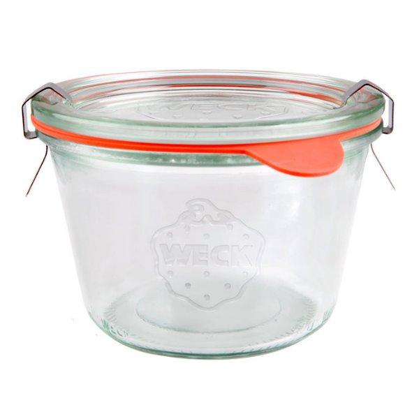 WECK Sturzglas  370 ml Einmachglas mit Gummiring und Klammern 1/4 Liter