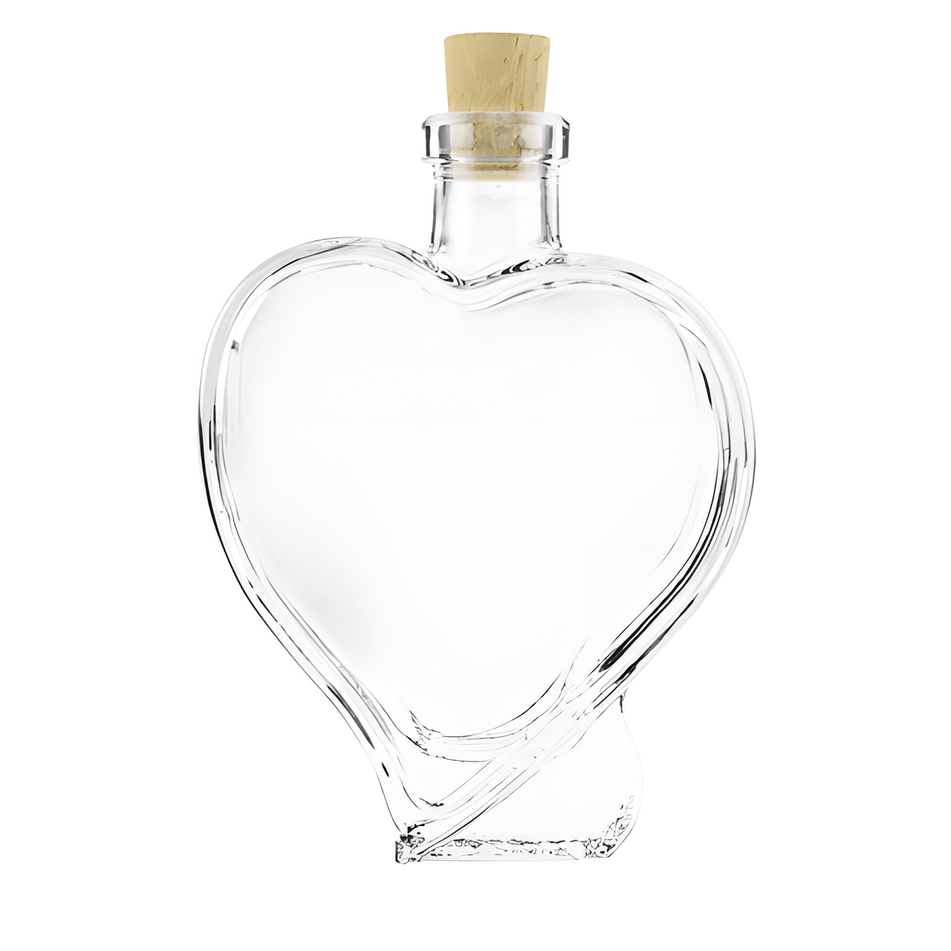 Dekorative Glasflasche in Herzform 100 ml Herz Flasche Dekoflasche mit Korken Dekorative Glasflasche in Herzform 100 ml Herz Flasche Dekoflasche mit Korken