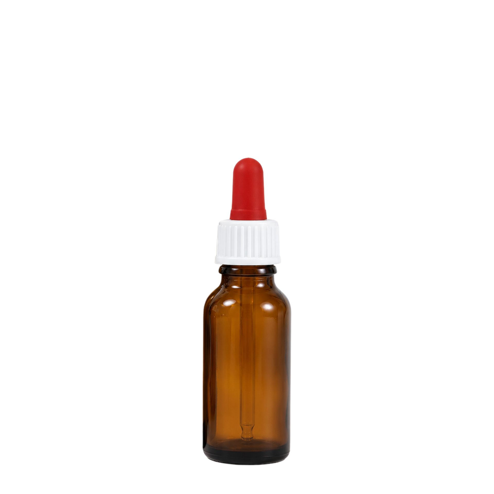20 ml braune Pipettenflasche mit Dosierfunktion aus Glas für präzises Abmessen von Flüssigkeiten, ideal für Labor, Apotheke oder Aromatherapie.