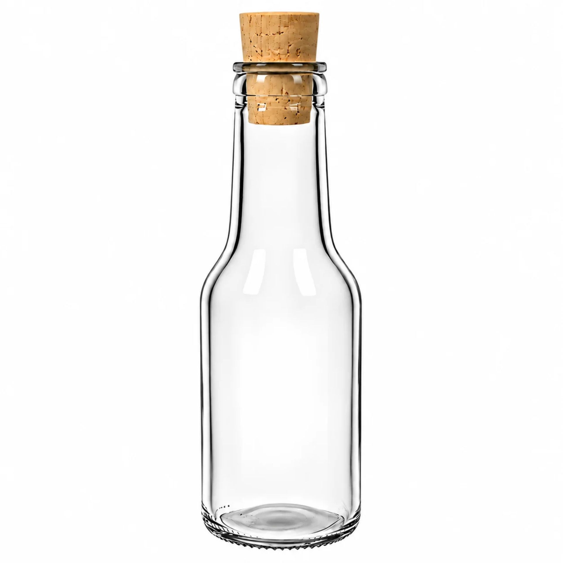 Glasflasche  150 ml rund mit Korken