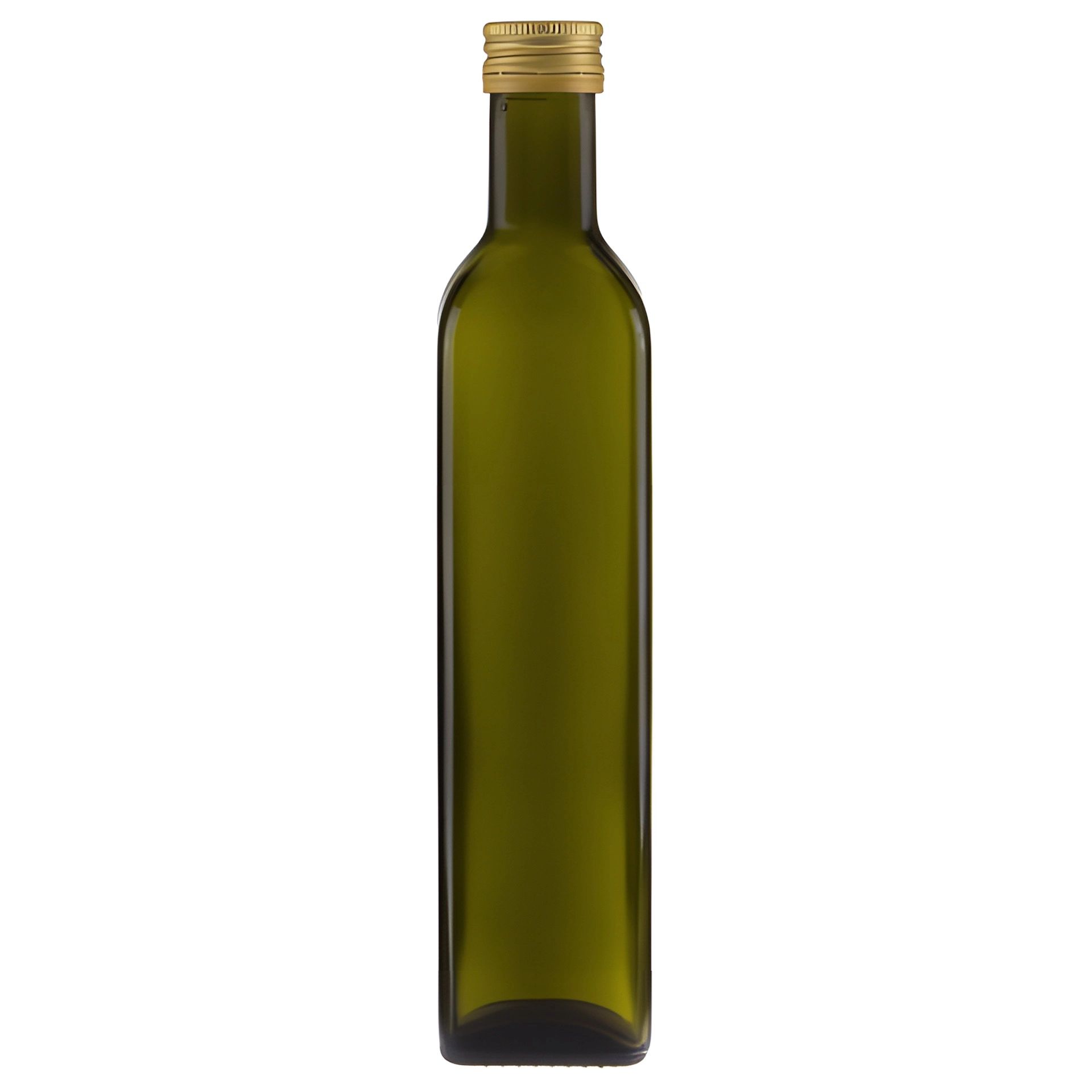 Ein stilvoller, grüner Glasflakon mit zylinderförmigem Verschluss, ideal zur Aufbewahrung von Getränken oder Flüssigkeiten, auf einem neutralen Hintergrund.