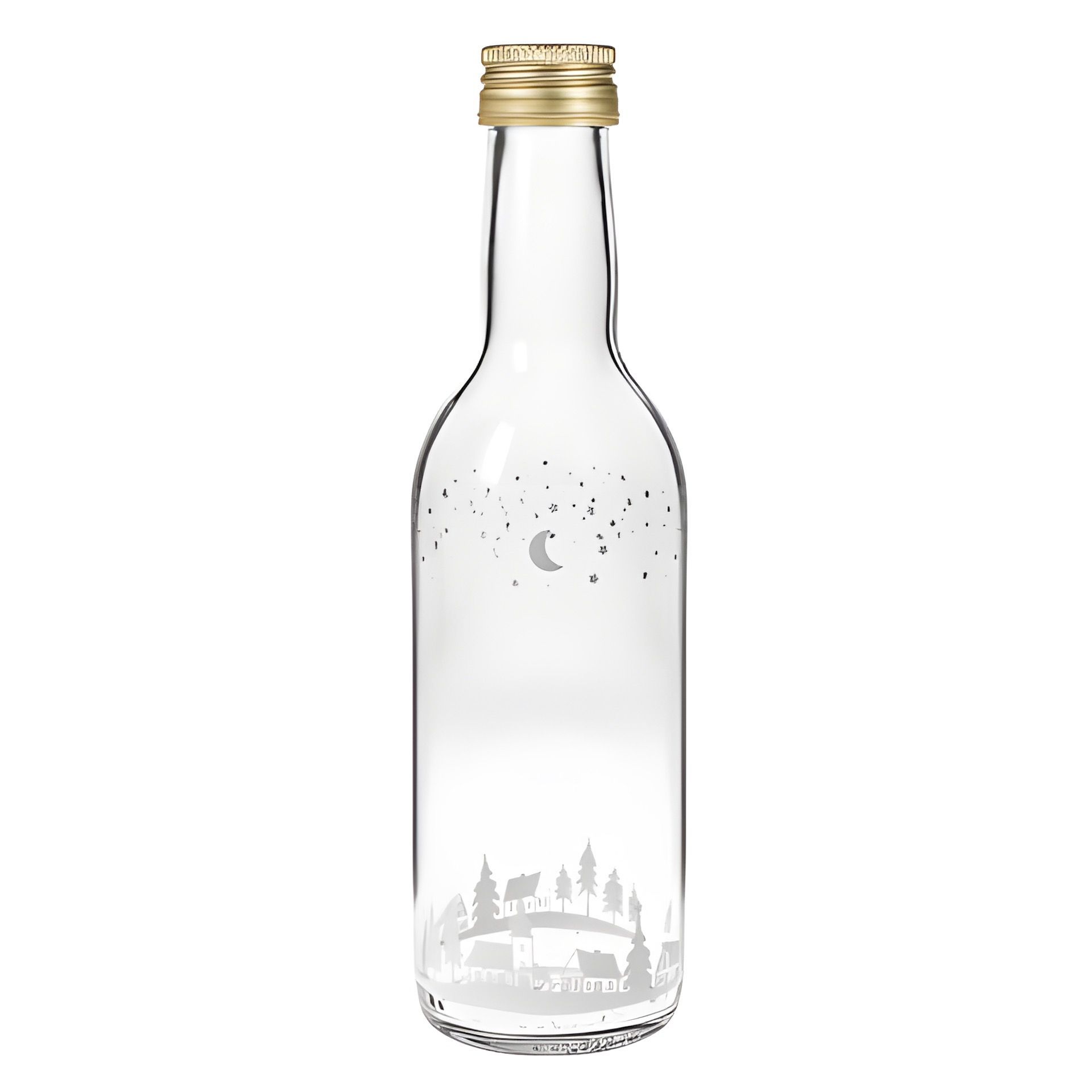 Glasflasche  250 ml Winterlandschaft