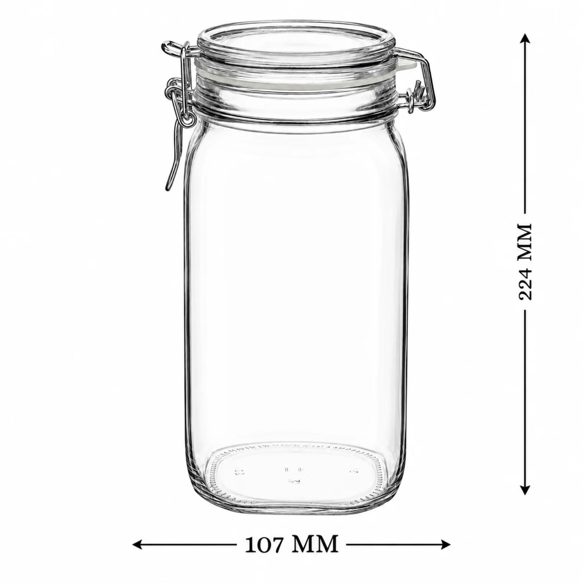Bormioli Bügelverschlussglas 1500 ml eckig