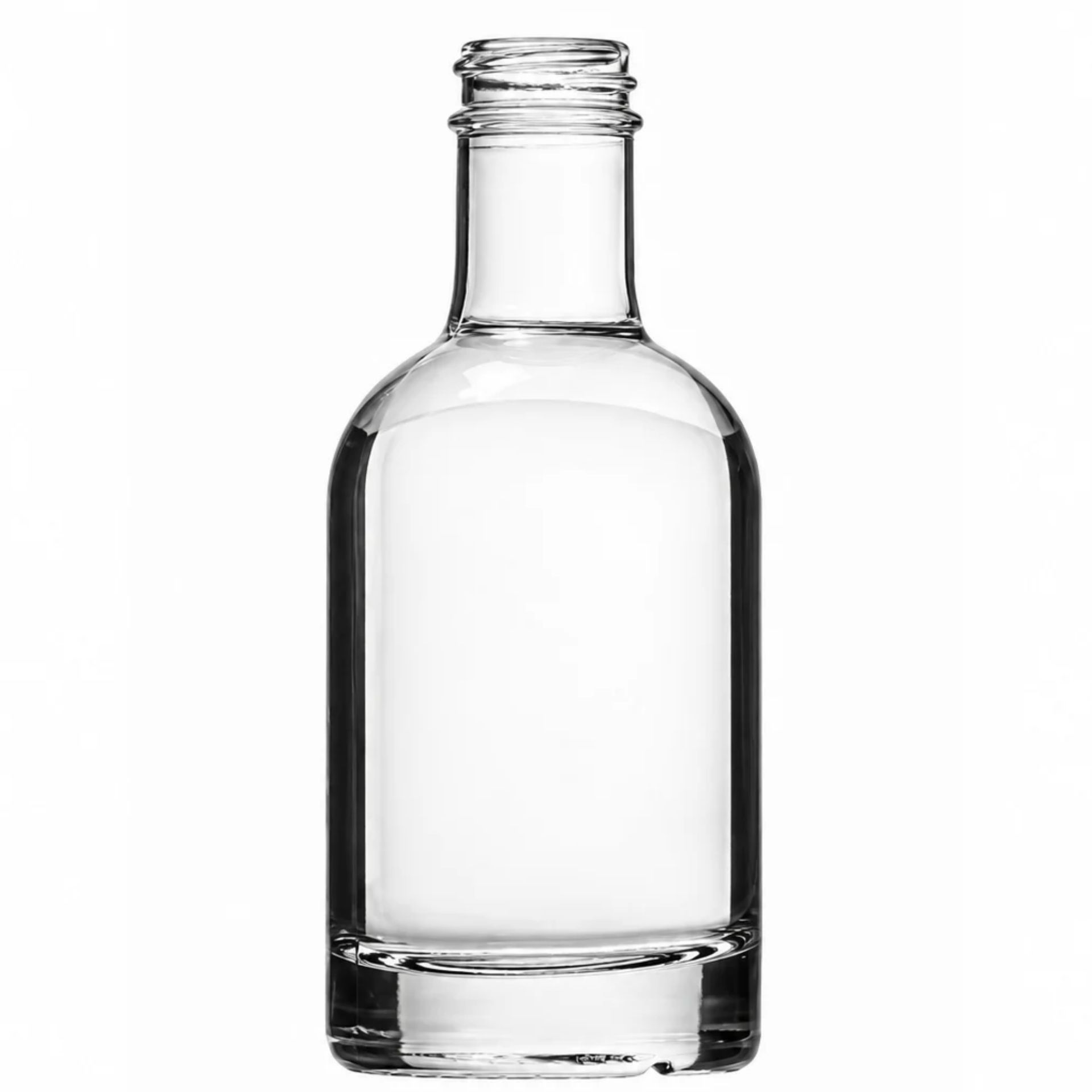 Glasflasche 200 ml mit Schraubverschluss, erhältlich in eleganten Metallic-Farben Kupfer oder Silber, ideal für Getränke, Öle oder Sirupe.