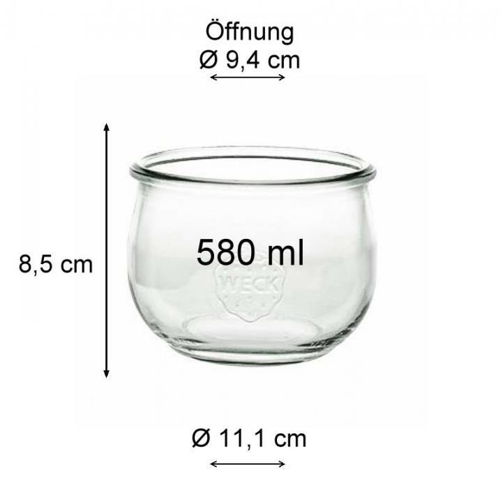 WECK Tulpenglas  580 ml Rundrandglas mit Deckel