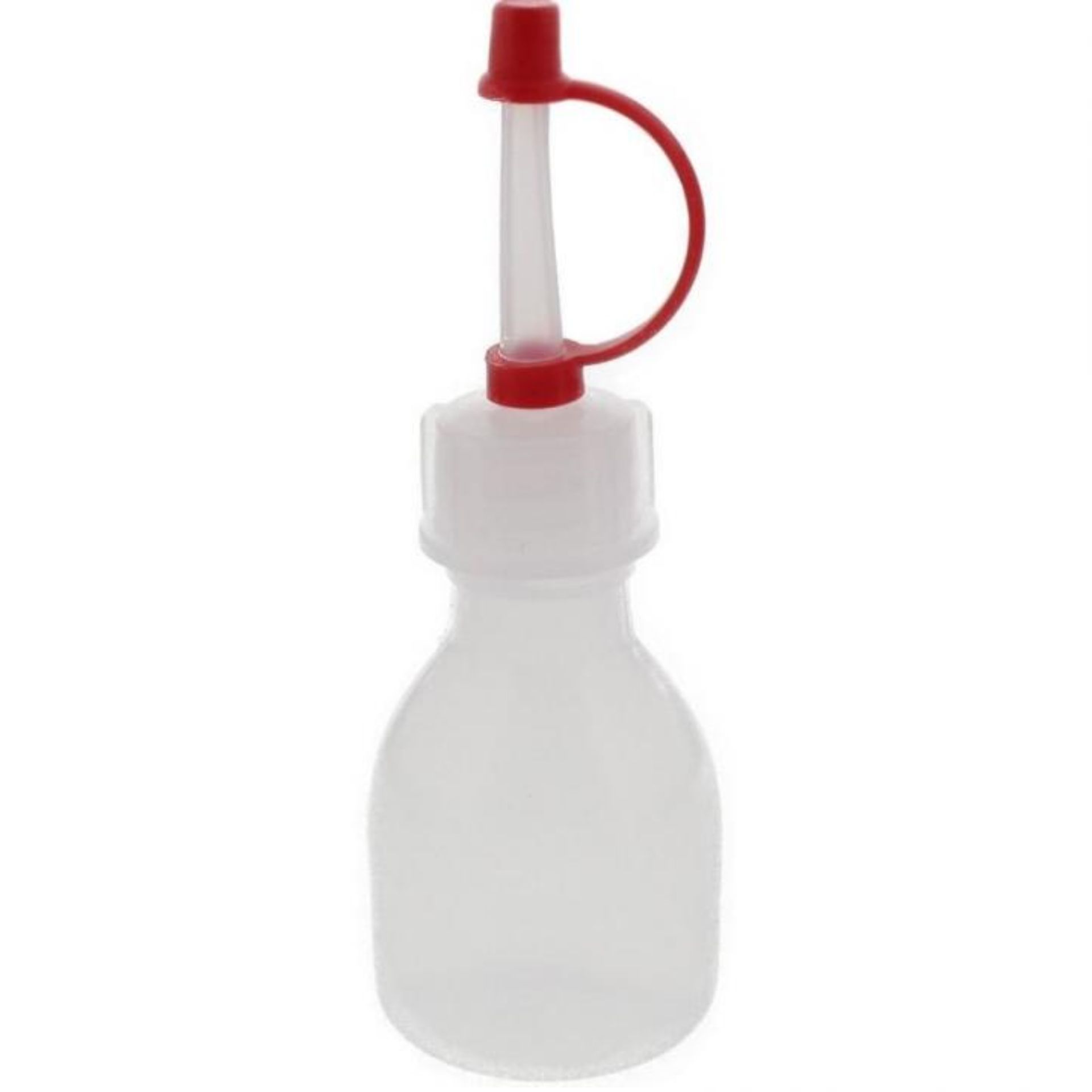 Produktbild einer transparenten 20 ml Tropfflasche (PE) mit praktischem Dosierverschluss, ideal als Spritzflasche für präzise Flüssigkeitsabgabe.