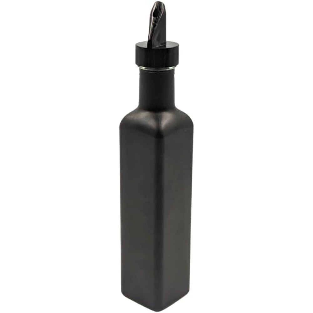 mikken Ölflasche mit Ausgiesser 250 ml schwarz Glas Eckig marasca Glasflasche