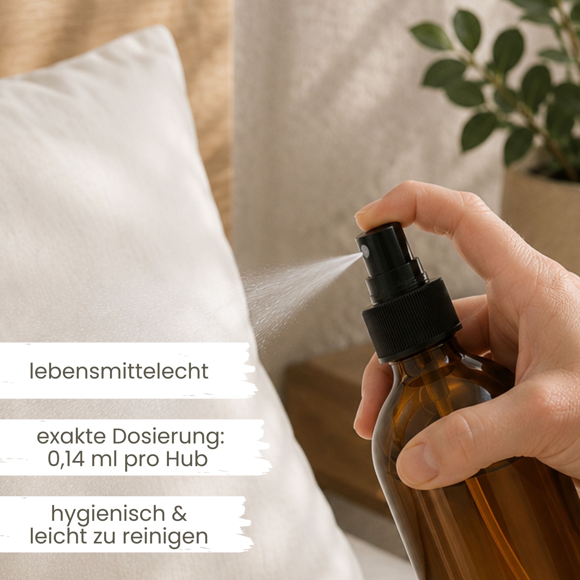 Sprühflasche  500 ml Glas braun mit Zerstäuber