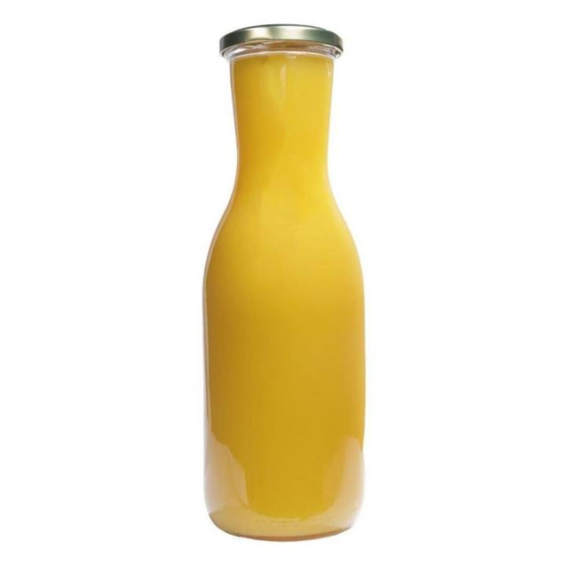 1 Liter PET-Flasche mit verschraubbarem Deckel aus transparentem Kunststoff, ideal für das Abfüllen von Getränken wie Wasser, Saft oder Limonade, robuste und wiederverwendbare Verpackung, umweltfreundlich und leicht zu transportieren.