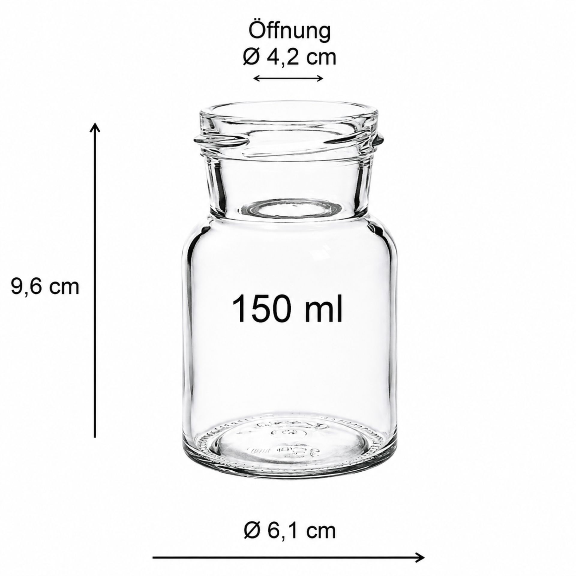 Einmachglas 150 ml Rundglas mit Deckel in verschiedenen Farben, ideal zur Aufbewahrung von Lebensmitteln oder für kreative DIY-Projekte.