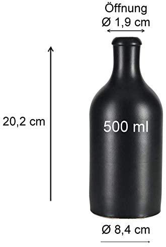 mikken Ölflasche schwarze Flaschen Keramik mit Korken 