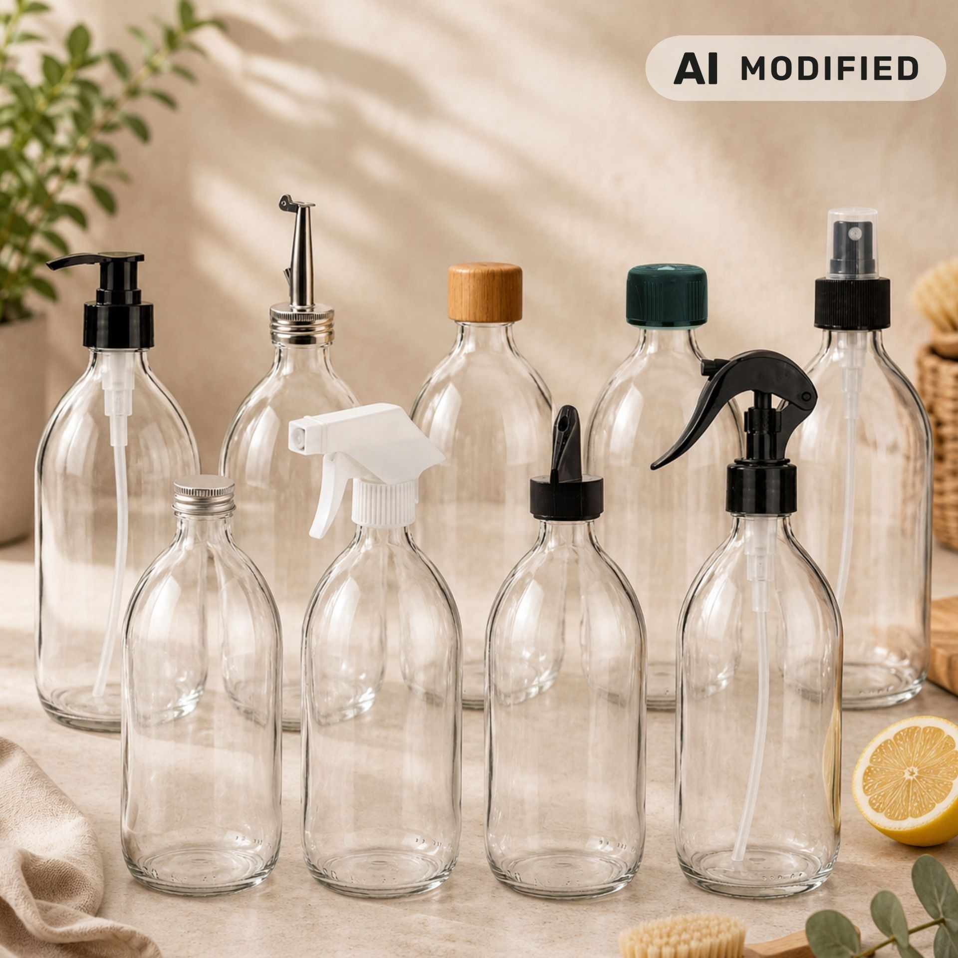 Glasflasche 500 ml Sirupflasche mit Schraubdeckel