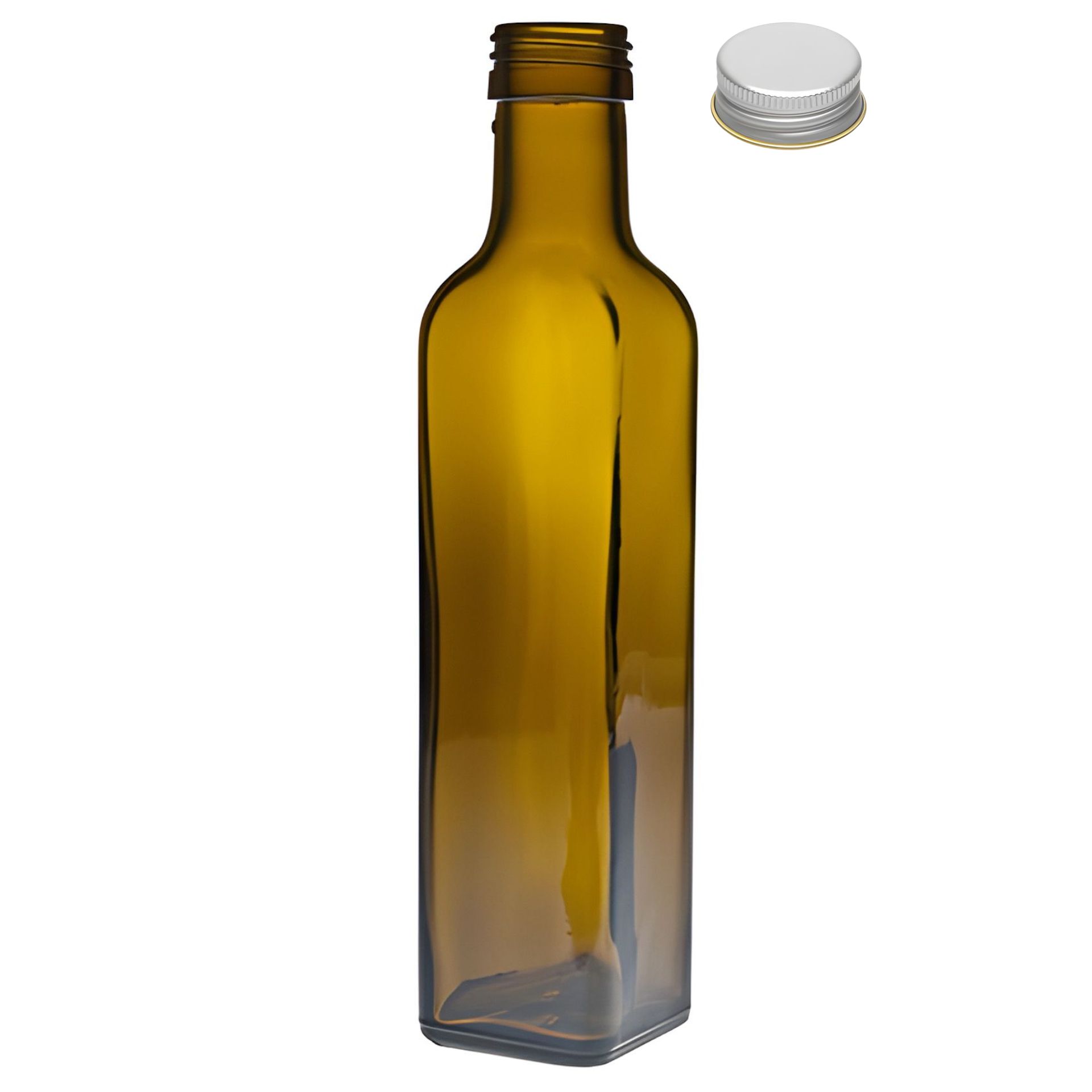 Glasflasche 250 ml viereckig braun Glasflasche 250 ml viereckig braun