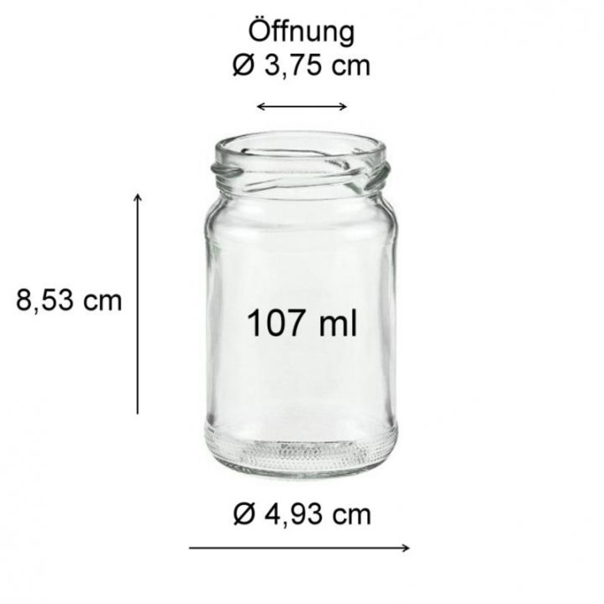 Einmachglas 107 ml Vorratsglas mit Deckel in verschiedenen Farben, geeignet zum Einmachen und Aufbewahren von Lebensmitteln.