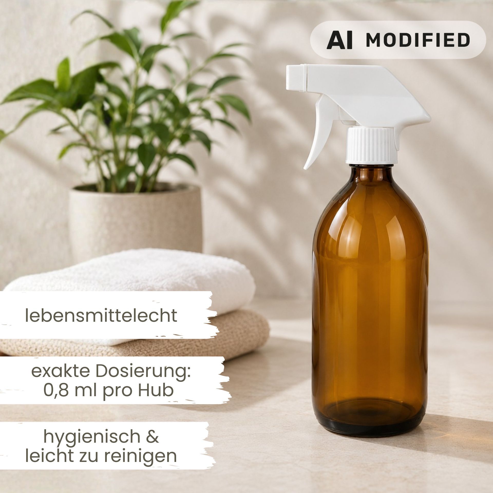 Sprühflasche  500 ml Glas braun mit Trigger