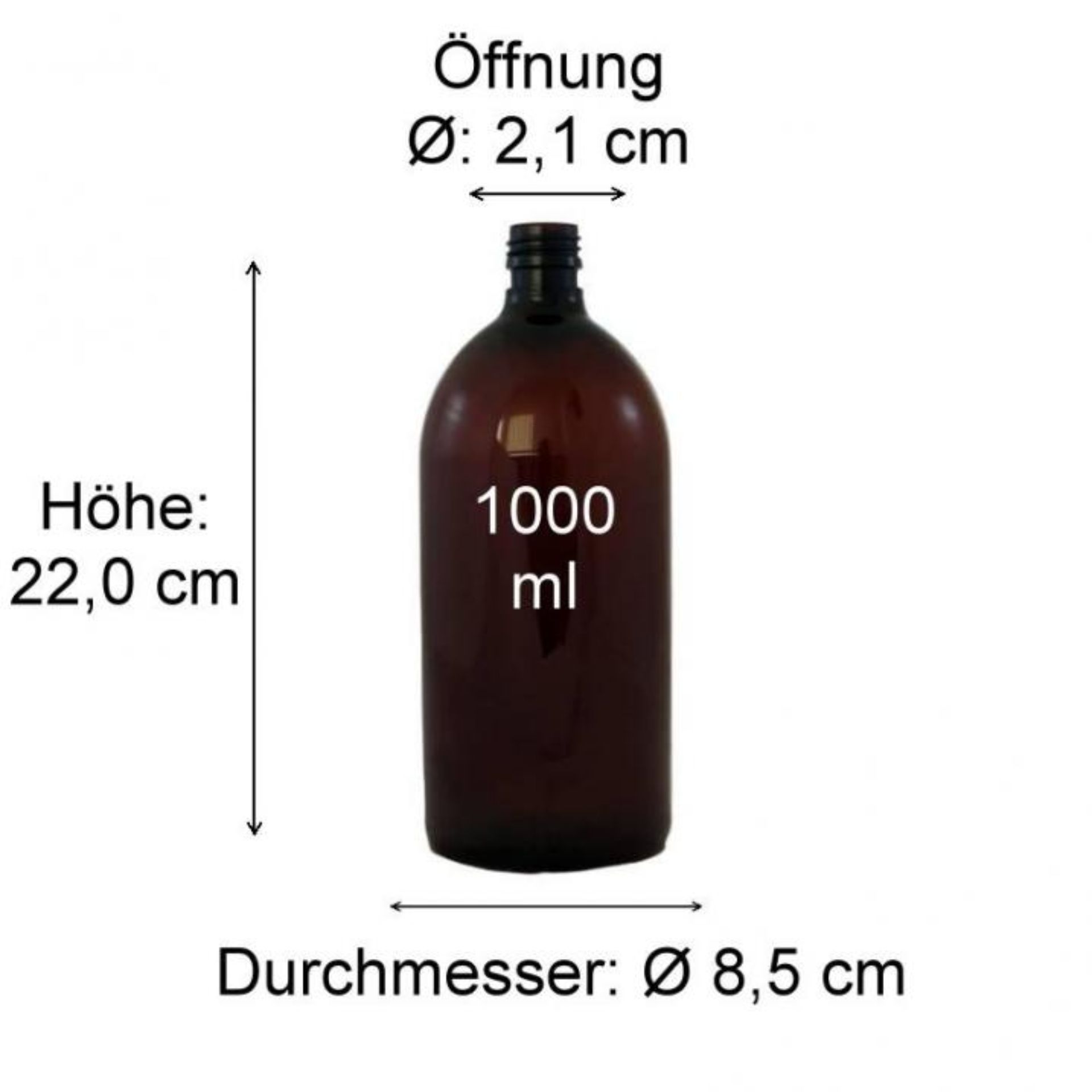 Technische Zeichnung einer PET-Flasche der Marke Vio mit detaillierten Maßen in mm, einschließlich Höhe, Breite und Durchmesser, ideal für Verpackungsdesigner und industrielle Anwendungen.