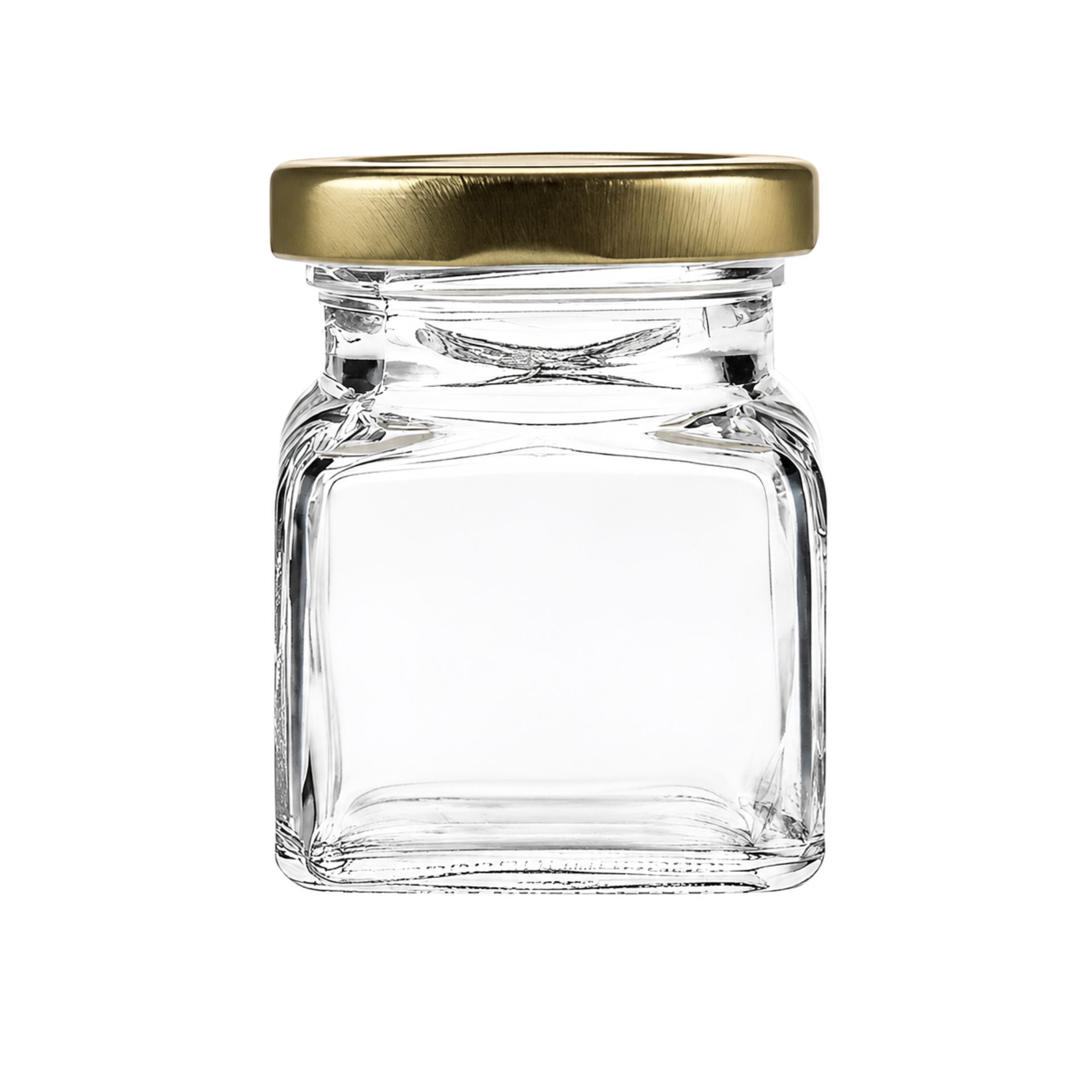 Quadratisches Einmachglas mit 120 ml Fassungsvermögen und farbigem Deckel - Ideal zur Aufbewahrung von Lebensmitteln, Gewürzen und Konfitüren