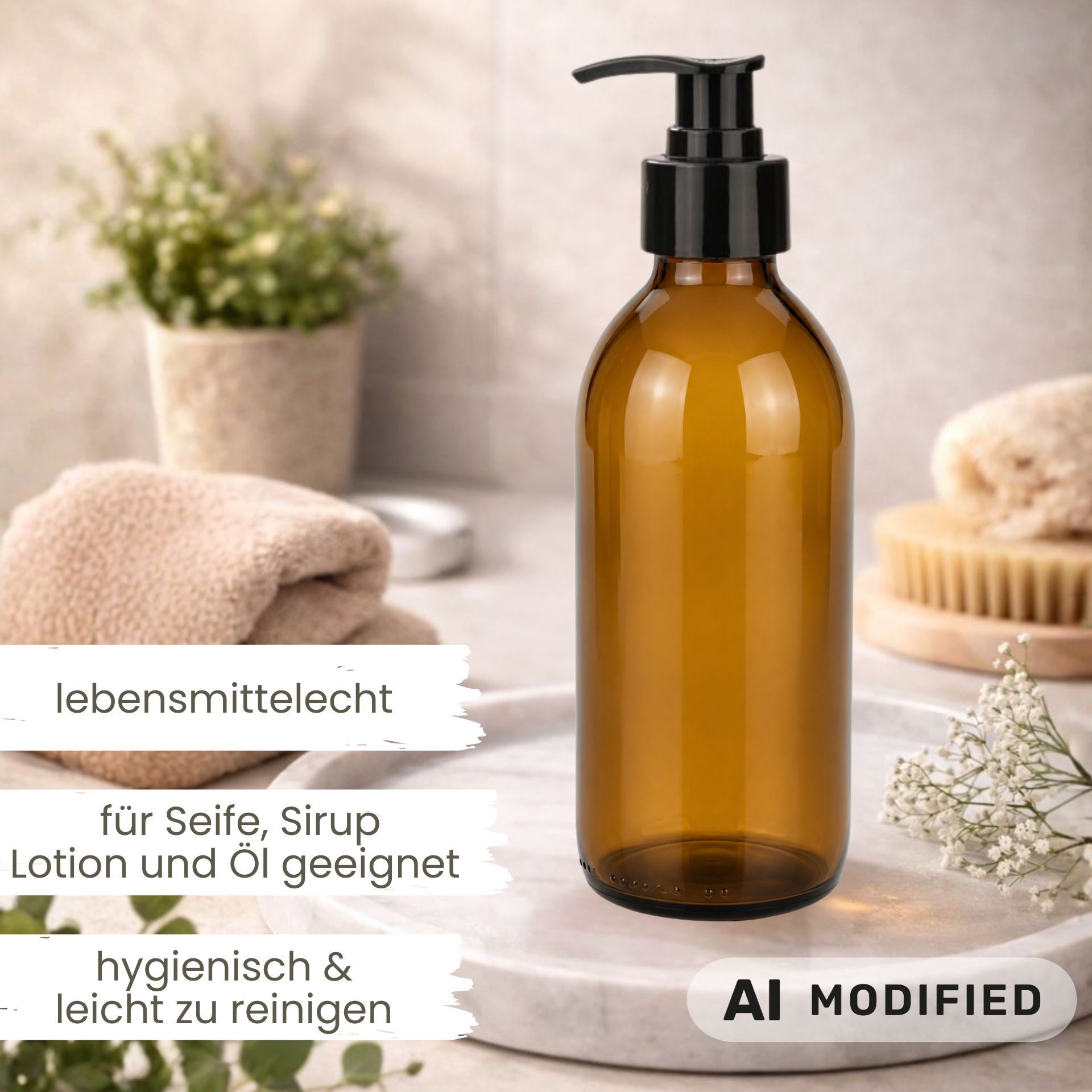 Seifenspender  200 ml Glas Lotionspender