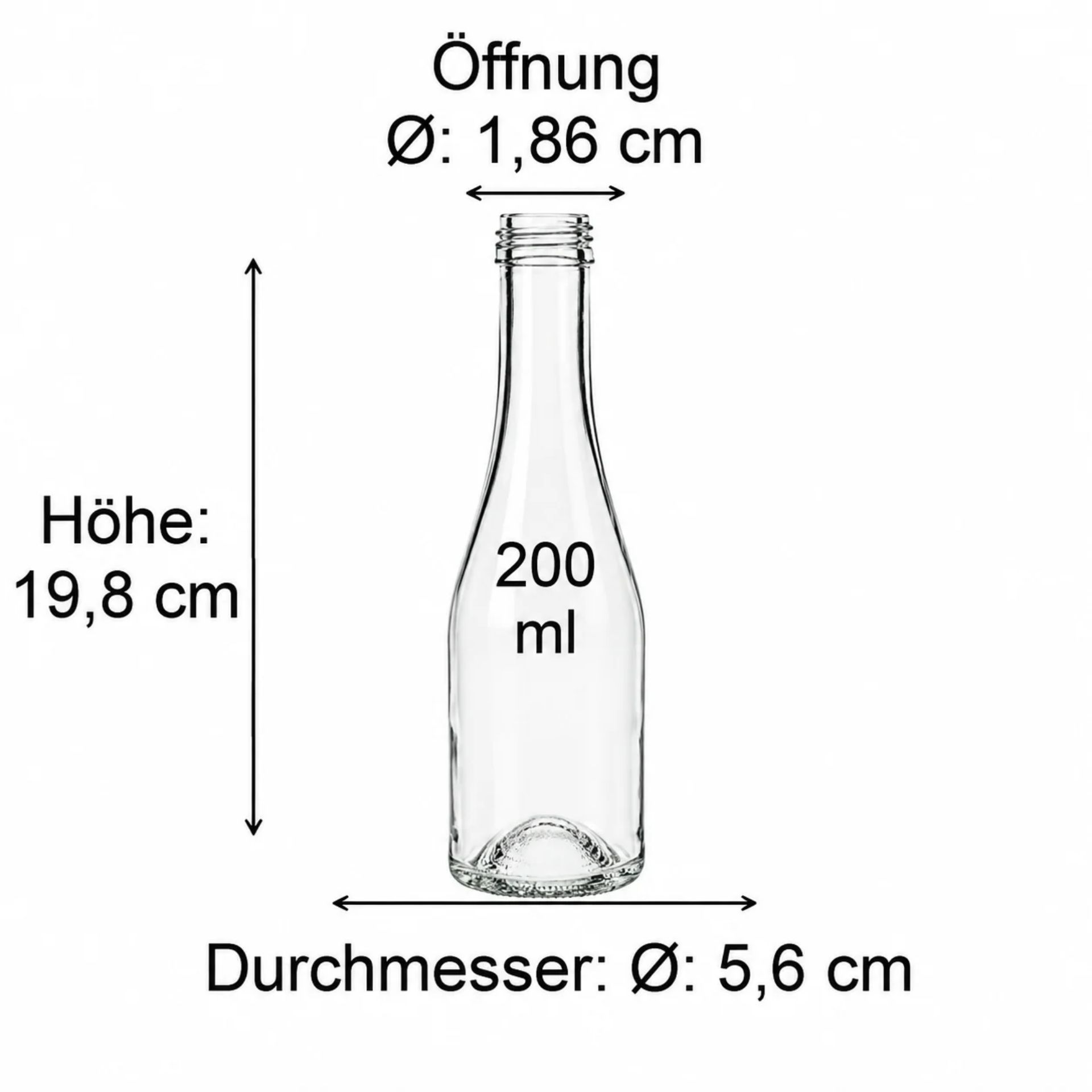 200 ml Sektflasche - Elegante Mini-Flasche für prickelnden Genuss, hochwertige Glasflasche mit schlichtem Etikett, ideal für Feiern und besondere Anlässe.