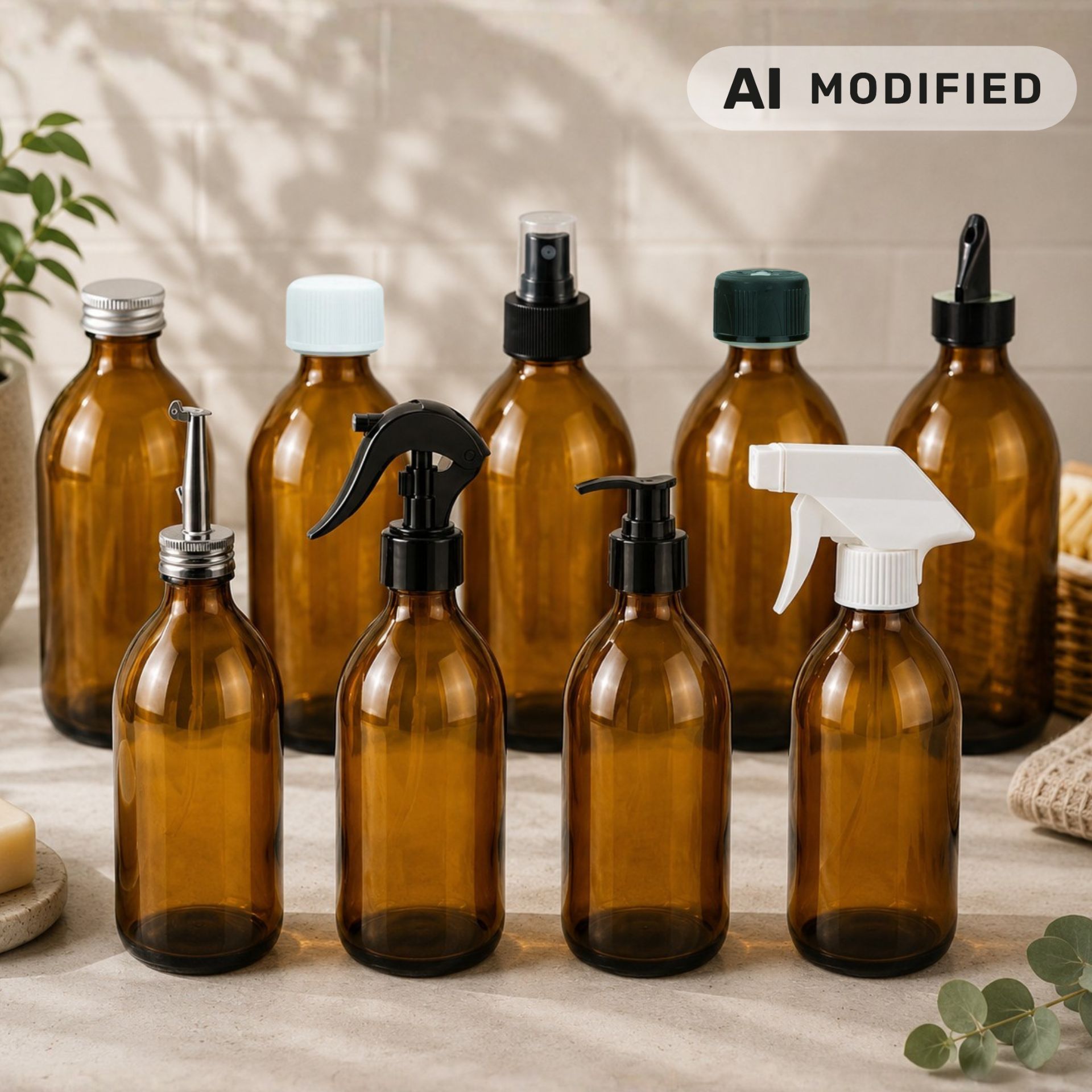 Sprühflasche  500 ml Glas braun mit Trigger